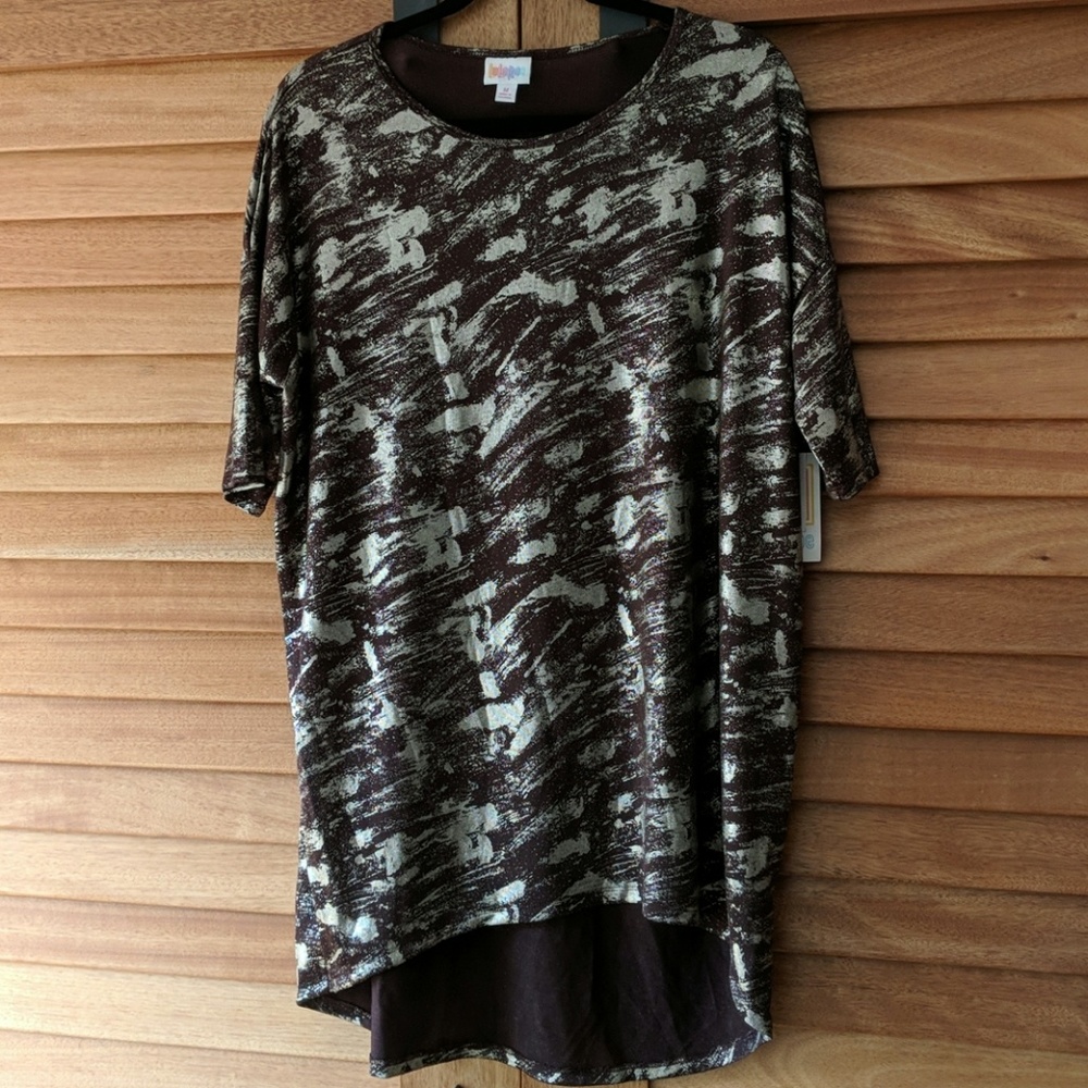 LulaRoe Irma tunic gold metallic NWT